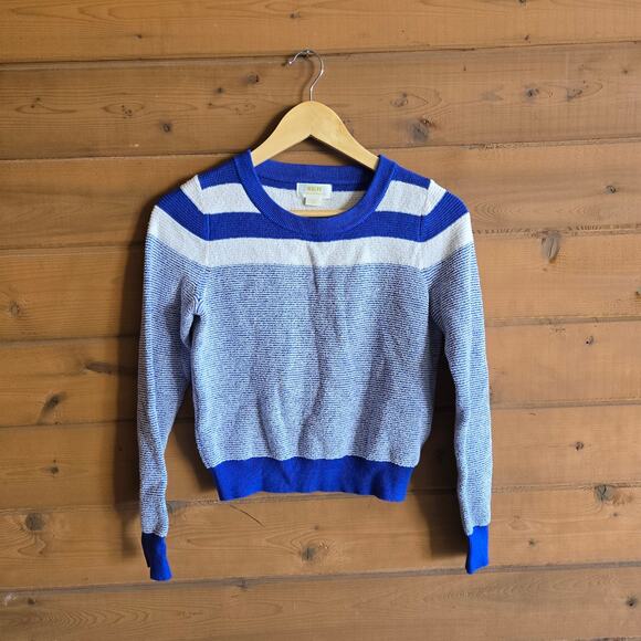 Anthropologie Maeve Paulina Striped Sweater Blue White Pullover Cozy Boho XS - Picture 2 of 5